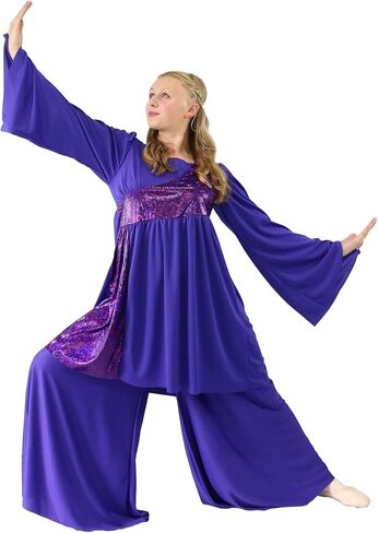 Danzcue Womens Celebration of Spirit Palazzo Pants with Tunic, L in Kuwait