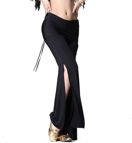 ZLTdream Women's Belly Dance Slit Pants Milk Silk in Kuwait