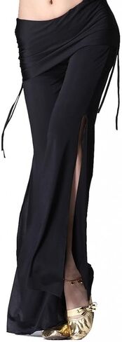 ZLTdream Women's Belly Dance Slit Pants Milk Silk in Kuwait