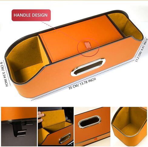 Backseat Car Organizer, Leather Car Organizer Backseat, Car Back Seat Organizer with 2 Cup Holder,1 Tissue Holder, Seat Headrest Hooks Storage, Phone Stand Holder,Great for Kids Children, Black in Saudi Arabia