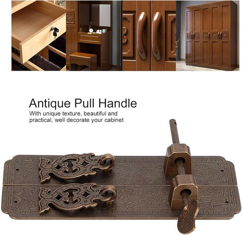Pomya Antique Copper Gate Pull Handle - Chinese Style Furniture Hardwares Fitting - Cabinet Drawer Handle in Saudi Arabia