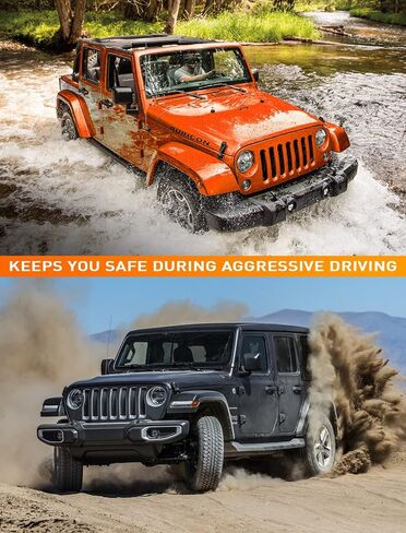 Savadicar 4 × مقابض قضبان دوارة، مقبض دائري منسوج متوافق مع 1955-2023 Jeep Wrangler CJ YJ TJ JK JKU JL JLU & Gladiator JT، ملحقات داخلية، أزرق، 4 قطع in Saudi Arabia