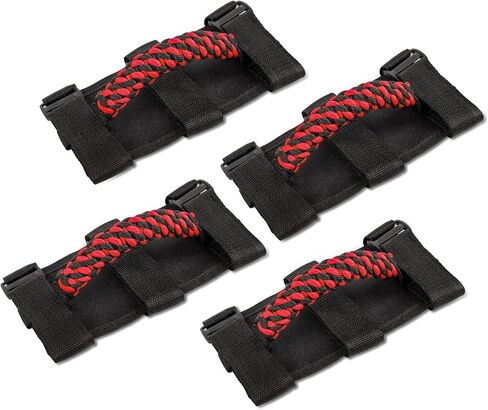 Savadicar 4 x Roll Bar Grab Handles, Circular Weave Grip Handle Compatible with 1955-2023 Jeep Wrangler CJ YJ TJ JK JKU JL JLU & Gladiator JT, Interior Accessories, Blue, 4PCs in Saudi Arabia