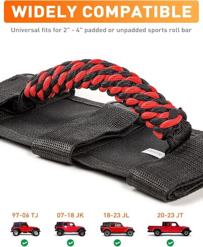 Savadicar 4 x Roll Bar Grab Handles, Circular Weave Grip Handle Compatible with 1955-2023 Jeep Wrangler CJ YJ TJ JK JKU JL JLU & Gladiator JT, Interior Accessories, Blue, 4PCs in Saudi Arabia