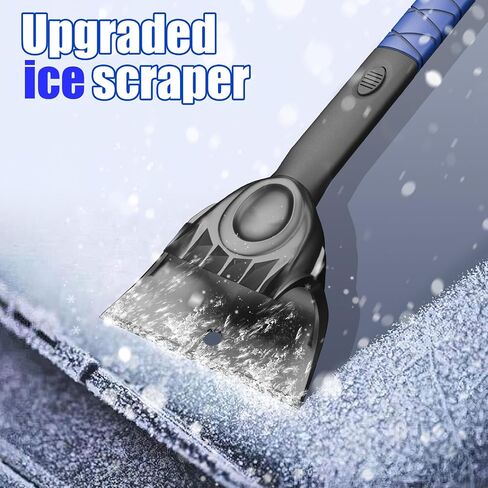 TESSONO 55.7" Ice Scraper, Extendable Snow Brush and Snow Broom with Ergonomic Foam Grip for Car Windshield, 3-in-1 Car Snow Scraper with 270° Pivoting Brush Head for Car Windshield, Trucks, SUVs in Saudi Arabia