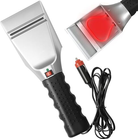 مكشطة ثلج لتدفئة السيارة في فصل الشتاء من CAYYET، يساعد عنصر التسخين على إذابة الجليد ويجعل إزالة الجليد الثلجي والجليد السميك من جسم السيارة أسهل وأقل جهدًا، مناسب لاحتياجات السيارات in Kuwait