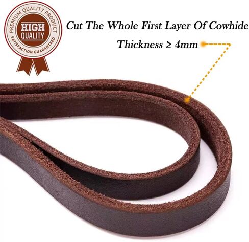 2 Foot Dog Leash Soft Braided Leather Dog Leash, Short Leash for Dog Training 2FT Natural Leather Dog Leash in Saudi Arabia