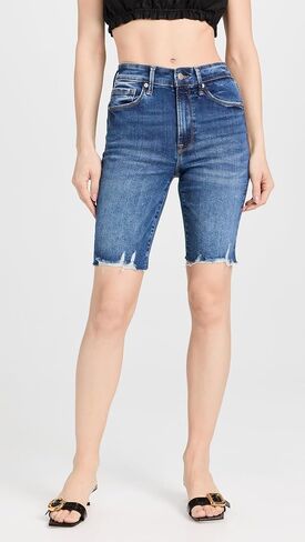 Good American Women's Always Fits Good Legs Bermuda Raw Hem Shorts in Saudi Arabia