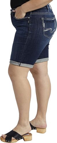 Silver Jeans Co. Women's Plus Size Suki Mid Rise Curvy Fit Bermuda Short in Saudi Arabia