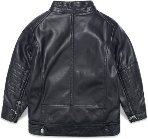 LJYH سترة جلدية للأولاد ربيع جديد للأطفال بياقة دراجة نارية من الجلد الصناعي بسحاب معطف 4/5 سنوات للأولاد سترات شتوية من جلد البولي يوريثان للأطفال معاطف مخملية للدراجات النارية سميكة 4/5 سنوات in Kuwait