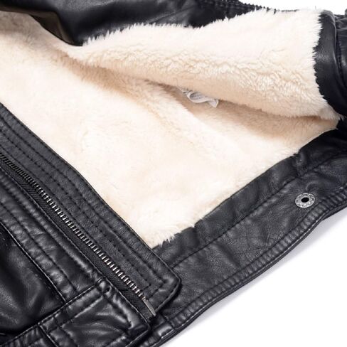 LJYH سترة جلدية للأولاد ربيع جديد للأطفال بياقة دراجة نارية من الجلد الصناعي بسحاب معطف 4/5 سنوات للأولاد سترات شتوية من جلد البولي يوريثان للأطفال معاطف مخملية للدراجات النارية سميكة 4/5 سنوات in Kuwait