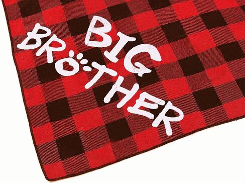 Big Brother Dog Bandana,Buffalo Plaid Pet Pregnancy Announcement Scarf in Kuwait