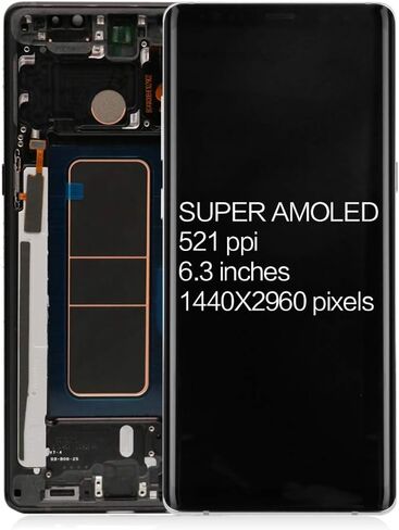 استبدال شاشة A-MIND لهاتف Samsung Galaxy Note 8 N950 (مع إطار)، لهاتف Note 8 2017 SM-N9500 ​​N950F/DS/W/U أجزاء تجميع محول رقمي لشاشة LCD تعمل باللمس، مع واقي شاشة + أدوات (إطار أسود) in Saudi Arabia