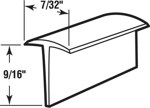 Prime-Line T 8680 9/16 In. x 37 In. Gray Vinyl Storm Door Bottom Sweep (Single Pack) in Saudi Arabia