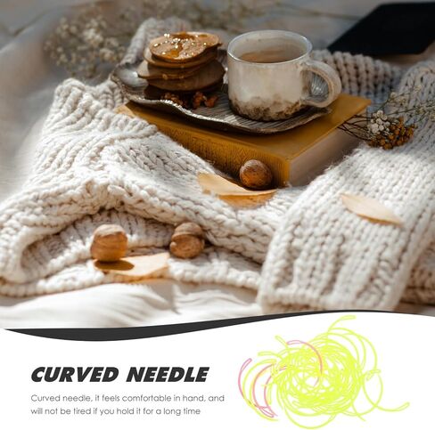 إبرة النسيج من النوع C، 50 قطعة من إبر الغزل المنحنية إبرة الكروشيه إبرة النسيج إبرة الصوف إبر السترة لون عشوائي in Kuwait