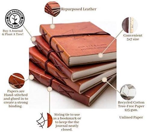 Soothi Zodiac Handmade Antique Leather Journal for Travel or Diary, Unlined, Gemini, 7''x5'' in Saudi Arabia
