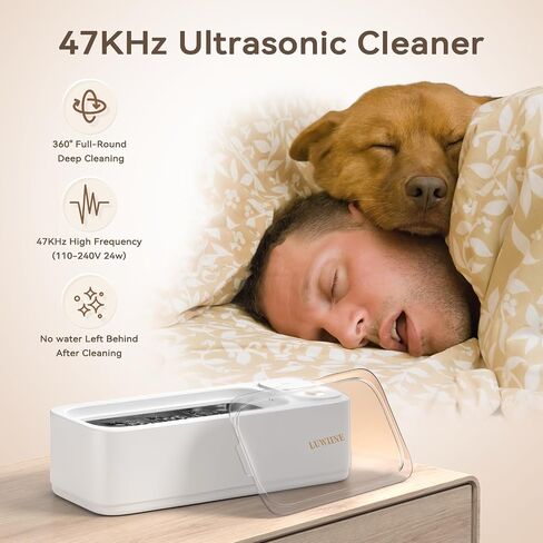 Ultrasonic Jewelry Cleaner Machine, LUWIINE Retainer Cleaner with 500ml Stainless Steel Tank, 47KHz Glasses Cleaner for Eye Glass, Dental, Diamond, Ring, Watch Strap, Denture, Earring, Coins in Saudi Arabia