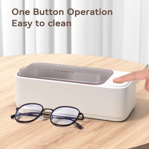 Ultrasonic Jewelry Cleaner Machine, LUWIINE Retainer Cleaner with 500ml Stainless Steel Tank, 47KHz Glasses Cleaner for Eye Glass, Dental, Diamond, Ring, Watch Strap, Denture, Earring, Coins in Saudi Arabia