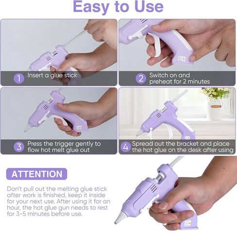 Mini Wireless Glue Gun, Up to 60-120 Minutes of Using Life, Micro USB Charging Port, 2-Minute Quick Preheat, 3-Hour Charging Time, Comes with 20 Glue Sticks. in Saudi Arabia