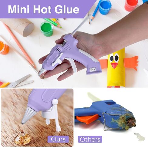 Mini Wireless Glue Gun, Up to 60-120 Minutes of Using Life, Micro USB Charging Port, 2-Minute Quick Preheat, 3-Hour Charging Time, Comes with 20 Glue Sticks. in Saudi Arabia