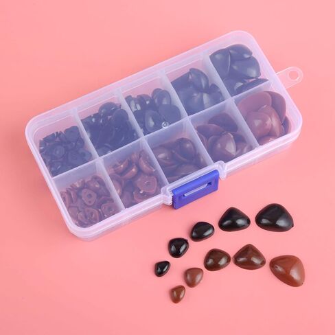 Yetaha 150PCS Plastic Nose, 5 Sizes Craft Triangle Nose for Stuffed Animals Doll, Bear, Dog, Puppet DIY Making, Black&Pink in Saudi Arabia