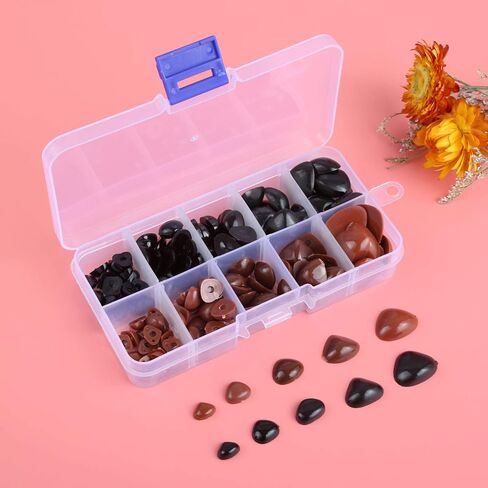 Yetaha 150PCS Plastic Nose, 5 Sizes Craft Triangle Nose for Stuffed Animals Doll, Bear, Dog, Puppet DIY Making, Black&Pink in Saudi Arabia