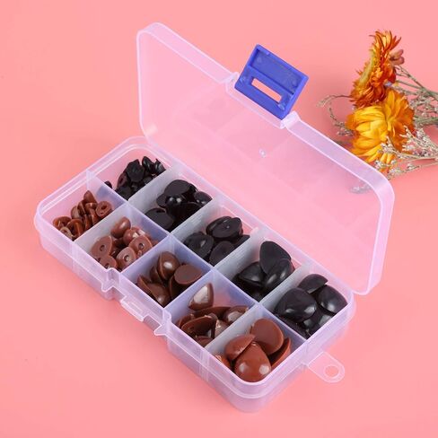 Yetaha 150PCS Plastic Nose, 5 Sizes Craft Triangle Nose for Stuffed Animals Doll, Bear, Dog, Puppet DIY Making, Black&Pink in Saudi Arabia