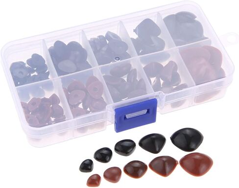 Yetaha 150PCS Plastic Nose, 5 Sizes Craft Triangle Nose for Stuffed Animals Doll, Bear, Dog, Puppet DIY Making, Black&Pink in Saudi Arabia