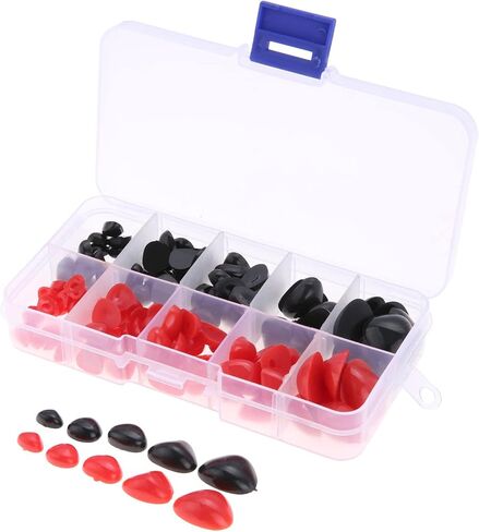 Yetaha 150PCS Plastic Nose, 5 Sizes Craft Triangle Nose for Stuffed Animals Doll, Bear, Dog, Puppet DIY Making, Black&Pink in Saudi Arabia