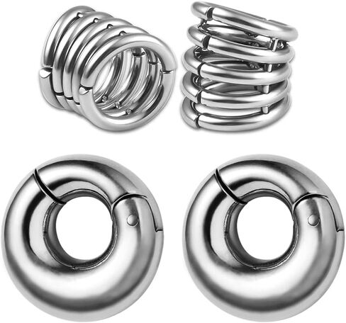 Casvort 2 قطعة هيبوالرجينيك 316 الفولاذ المقاوم للصدأ الفضة بساطتها الأذن الشماعات الوزن مع 00G مكدس حلقة الفص الكفة مقاييس الأذن المقابس in Kuwait