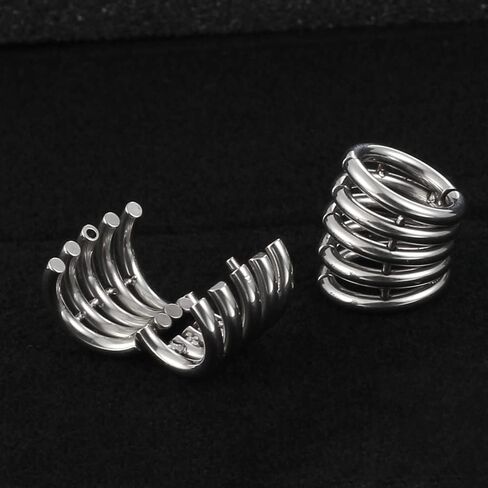 Casvort 2 قطعة هيبوالرجينيك 316 الفولاذ المقاوم للصدأ الفضة بساطتها الأذن الشماعات الوزن مع 00G مكدس حلقة الفص الكفة مقاييس الأذن المقابس in Kuwait