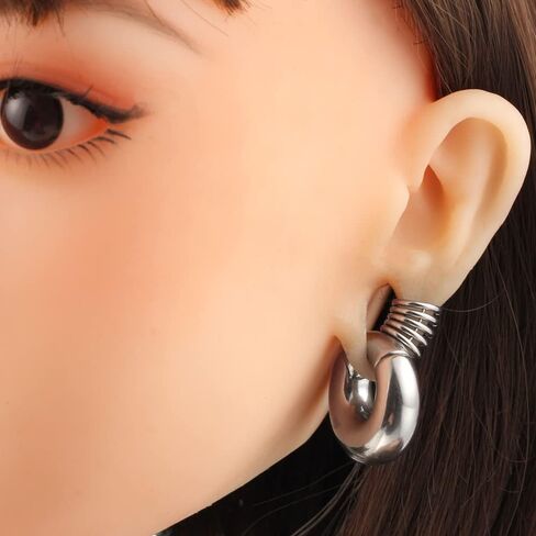 Casvort 2 قطعة هيبوالرجينيك 316 الفولاذ المقاوم للصدأ الفضة بساطتها الأذن الشماعات الوزن مع 00G مكدس حلقة الفص الكفة مقاييس الأذن المقابس in Kuwait