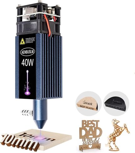 AENBUSLM 40 وات (5.5 وات طاقة بصرية للإخراج) وحدة النقش بالليزر، رأس ليزر 450 نانومتر لآلة القطع بالليزر CNC، أداة نقش بالليزر ذاتية الصنع لمساعدة الهواء الدقيقة مناسبة للخشب المعدني وورق الأكريليك وما إلى ذلك in Kuwait