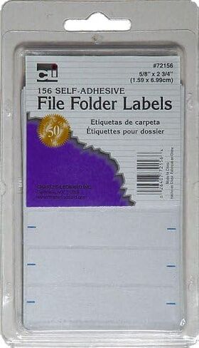 Charles Leonard File Folder Labels, Self-Adhesive, 5/8 x 2-3/4 Inch, White, 156/Box (72156) in Saudi Arabia