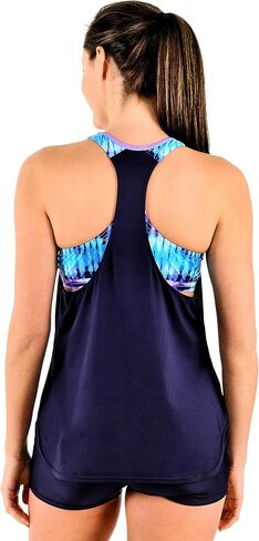 طقم ملابس سباحة قصيرة تانكيني للنساء من ZeroXposur - بدلات استحمام تانكيني للنساء مع شورت سباحة in Kuwait