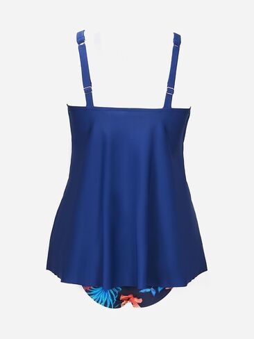 CUPSHE Women's Tankini Set Two Piece Swimsuit High Waisted Square Neck Ruffle Wide Adjustable Straps in Saudi Arabia
