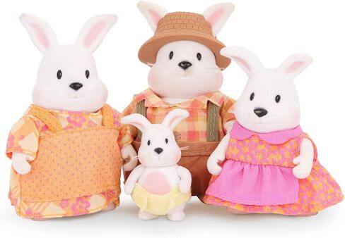 Li'l Woodzeez – Hoppingoods Rabbit Family – Set of 4 Collectible Posable Bunny Figures with Storybook – Pretend Play Doll Figures – Gift Toy for Kids Age 3+ in Saudi Arabia