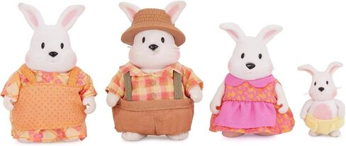 Li'l Woodzeez – Hoppingoods Rabbit Family – Set of 4 Collectible Posable Bunny Figures with Storybook – Pretend Play Doll Figures – Gift Toy for Kids Age 3+ in Saudi Arabia