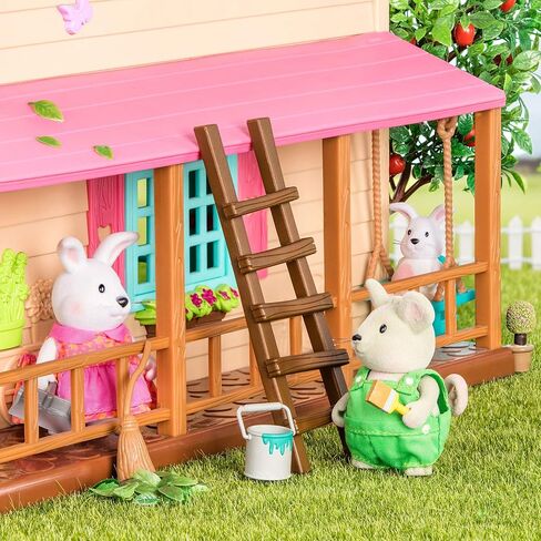 Li'l Woodzeez – Hoppingoods Rabbit Family – Set of 4 Collectible Posable Bunny Figures with Storybook – Pretend Play Doll Figures – Gift Toy for Kids Age 3+ in Saudi Arabia