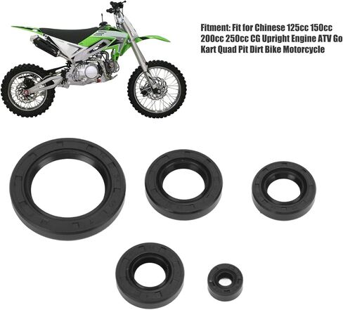 مجموعة ختم زيت المحرك Tbest، 5 قطع مجموعة ختم زيت العمود المرفقي المطاطية للمحركات الصينية 125cc 150cc 200cc 250cc المستقيمة ATV Go Kart Quad Pit Dirt Bike in Kuwait