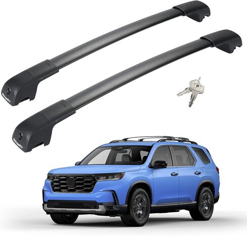 BougeRV Roof Rack Cross Bars Compatible with Honda Pilot 2023 2024 Sport TrailSport Touring Elite with Raised Rails, Lockable Aluminum Crossbar Replacement for Kayak Luggage Ski(Not for LX & EX-L) in Kuwait