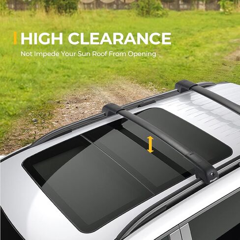 BougeRV Roof Rack Cross Bars Compatible with Honda Pilot 2023 2024 Sport TrailSport Touring Elite with Raised Rails, Lockable Aluminum Crossbar Replacement for Kayak Luggage Ski(Not for LX & EX-L) in Kuwait