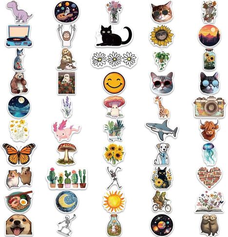 100 قطعة من ملصقات زجاجات المياه من SEEYEON، تصميمات لطيفة للأطفال والمراهقين، ملصقات جمالية ملصقات فينيل مقاومة للماء للهاتف المحمول وزجاجة المياه in Kuwait