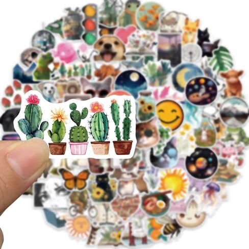 100 قطعة من ملصقات زجاجات المياه من SEEYEON، تصميمات لطيفة للأطفال والمراهقين، ملصقات جمالية ملصقات فينيل مقاومة للماء للهاتف المحمول وزجاجة المياه in Kuwait