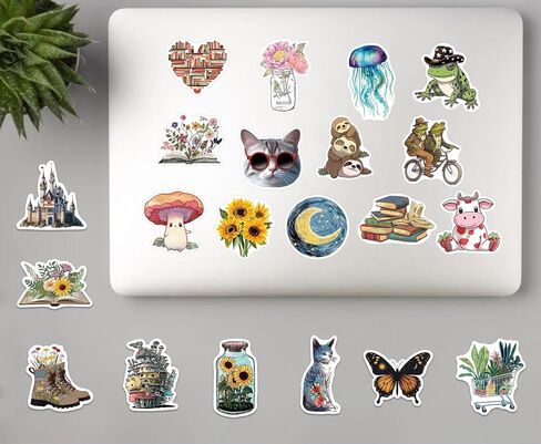 100 قطعة من ملصقات زجاجات المياه من SEEYEON، تصميمات لطيفة للأطفال والمراهقين، ملصقات جمالية ملصقات فينيل مقاومة للماء للهاتف المحمول وزجاجة المياه in Kuwait