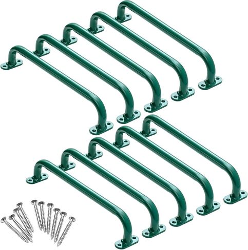 Dunzy 10 Pcs 17.72 Inch Playground Accessories Metal Safety Handles with Screw Playground Handles Playground Safety Handles Playhouse Accessories for Swing Set Treehouse Playground (Green) in Saudi Arabia
