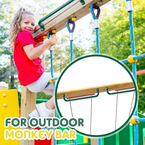 Dunzy 10 Pcs 17.72 Inch Playground Accessories Metal Safety Handles with Screw Playground Handles Playground Safety Handles Playhouse Accessories for Swing Set Treehouse Playground (Green) in Saudi Arabia
