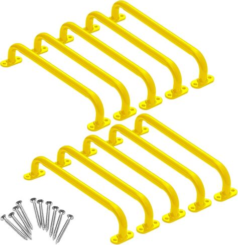 Dunzy 10 Pcs 17.72 Inch Playground Accessories Metal Safety Handles with Screw Playground Handles Playground Safety Handles Playhouse Accessories for Swing Set Treehouse Playground (Green) in Saudi Arabia