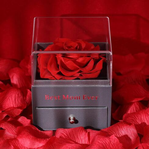 Ocosy Preserved Real Rose with Mom Silver-Tone Necklace Love You in 100 Languages Gifts for Mom Women Her Wife Girlfriend Birthday/Valentines Day/Christmas Mothers Day Gifts in Saudi Arabia