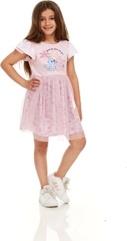 Disney Stitch & Angel Sequin Sleeve Tulle Dress-Girls Sizes 2-6x in Saudi Arabia